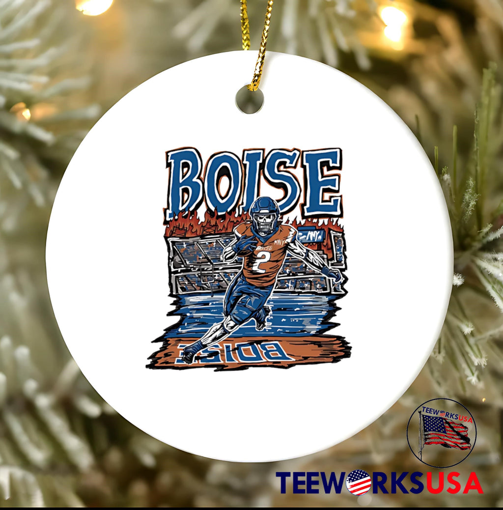 Boise State Broncos football fiery skeleton number 2 - Adult & Kids T-Shirts, Sweatshirts & Hoodies apparel design preview 3