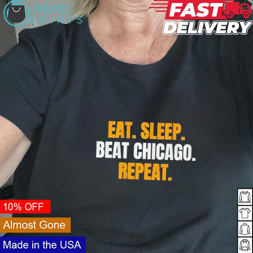 Eat sleep beat Chicago repeat Green Bay Packers - Adult & Kids T-Shirts, Sweatshirts & Hoodies apparel design preview 2