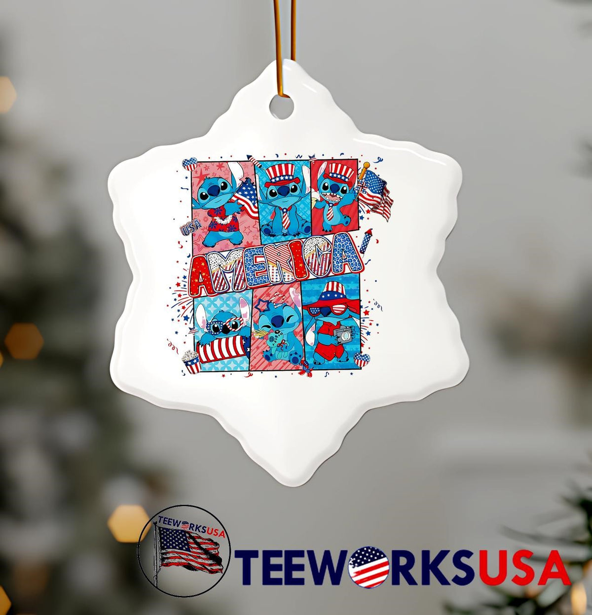 Stitch Retro America Fourth Of July Cartoon Coquette - Adult & Kids T-Shirts, Sweatshirts & Hoodies apparel design preview 7