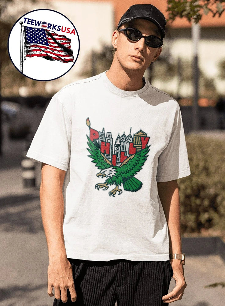Philly Eagle City Skyline - Adult & Kids T-Shirts, Sweatshirts & Hoodies apparel design preview 1