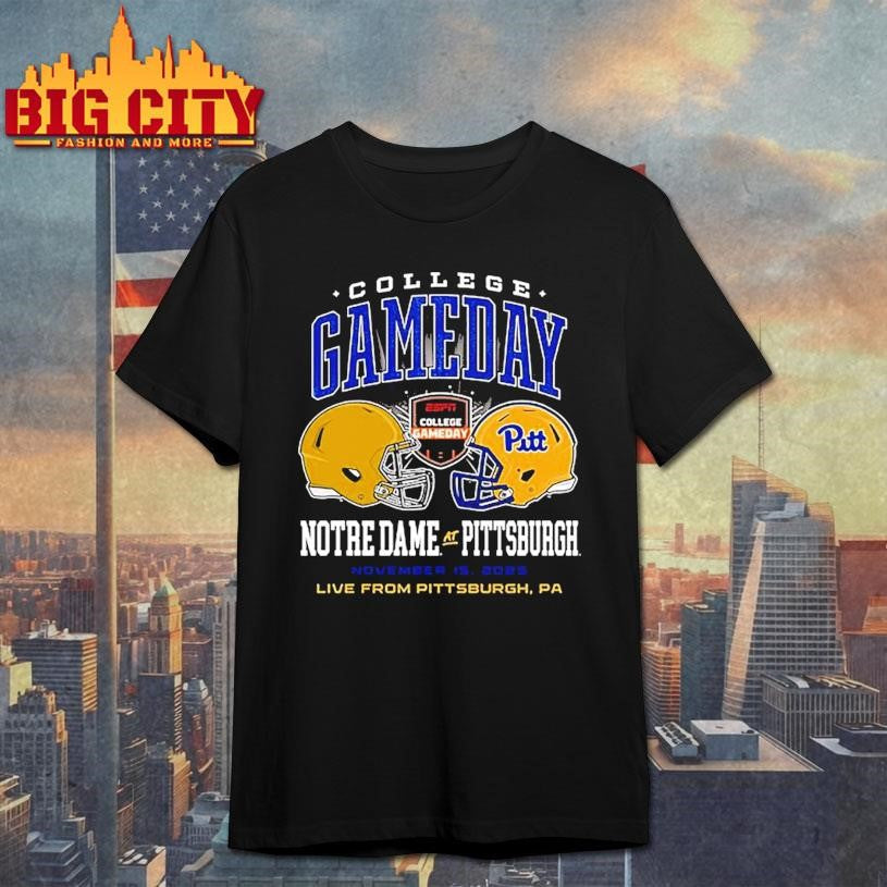 Pitt Panthers Black Football College Gameday vs Notre - Adult & Kids T-Shirts, Sweatshirts & Hoodies apparel design preview 1