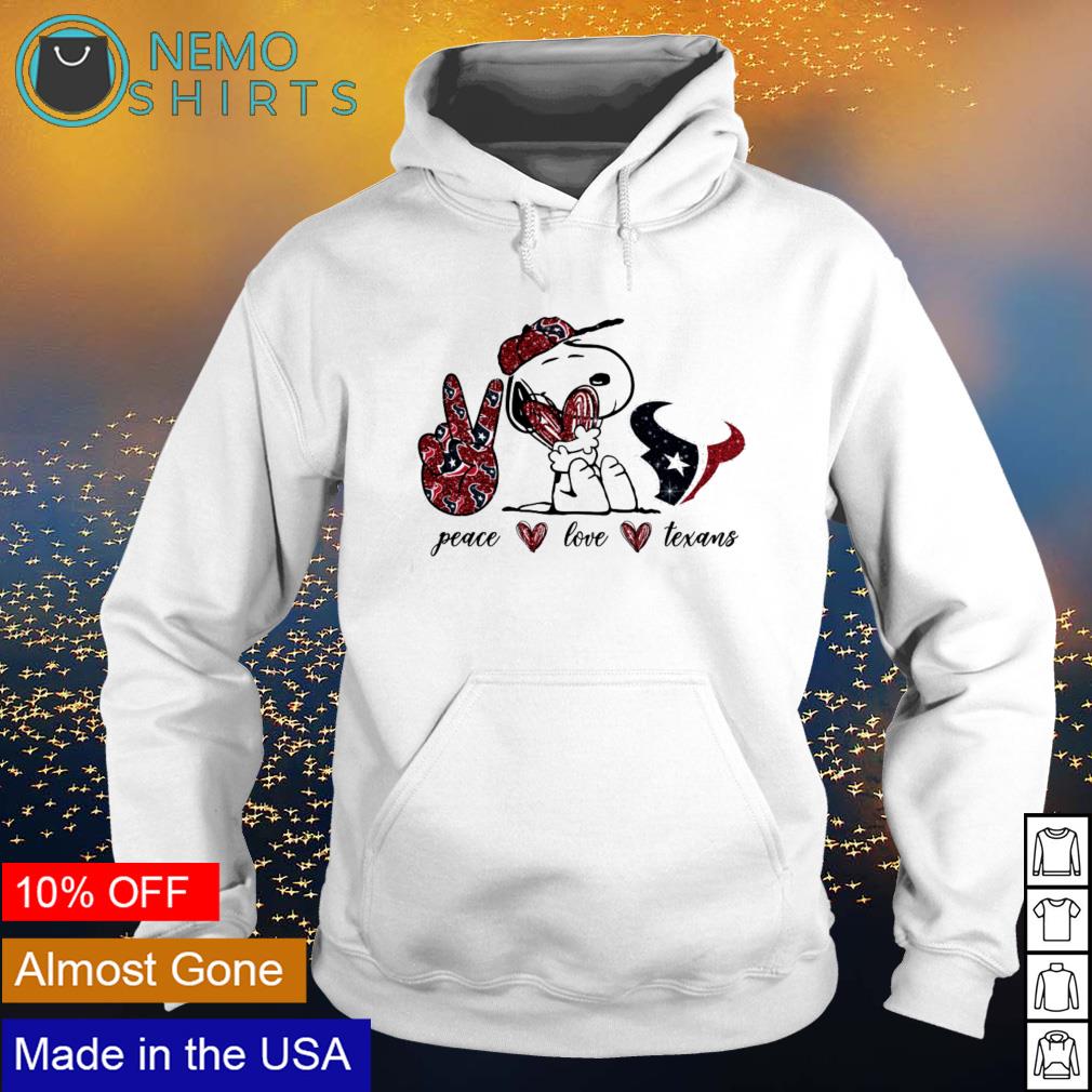 Snoopy peace love Houston Texans - Adult & Kids T-Shirts, Sweatshirts & Hoodies apparel design preview 2