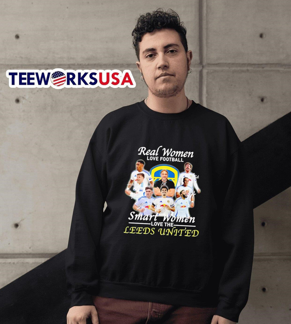 Real women love football smart the Leeds United - Adult & Kids T-Shirts, Sweatshirts & Hoodies apparel design preview 6