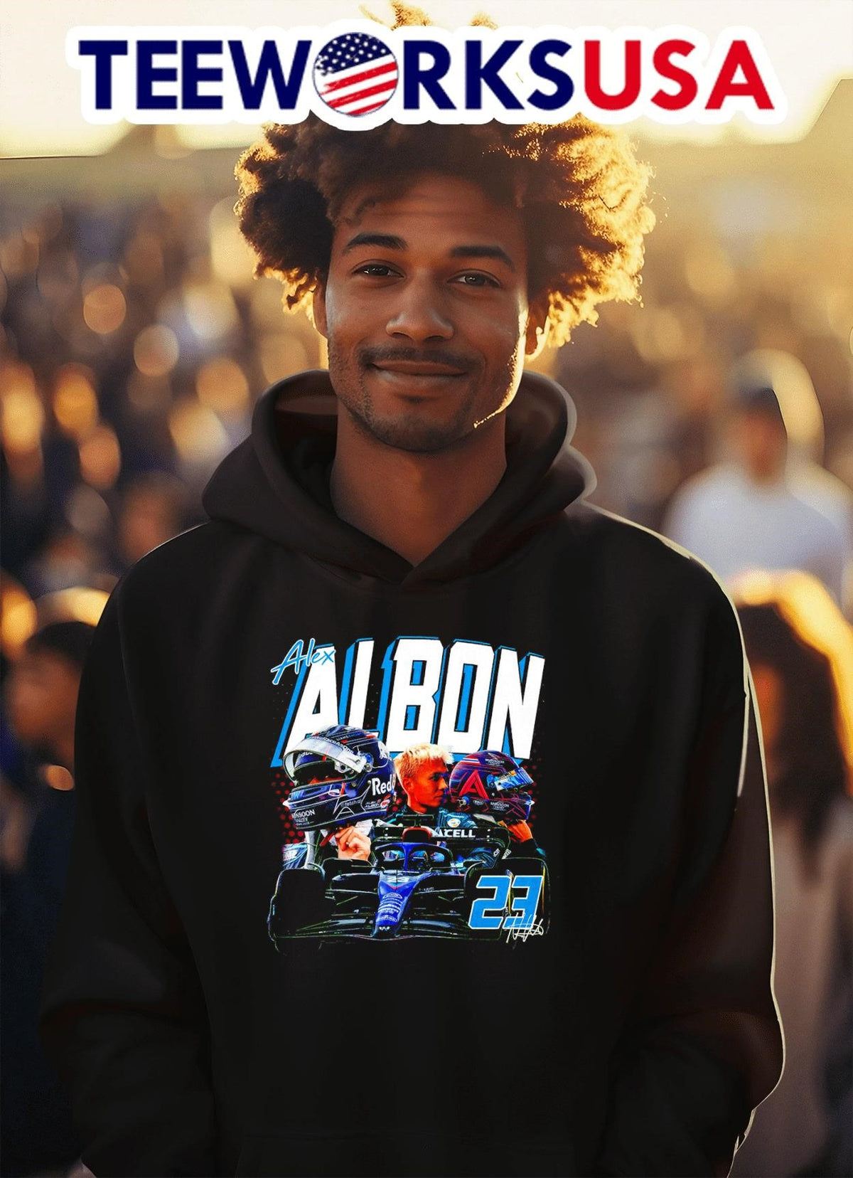 Alex Albon Formula One Scuderia Toro Rosso car 23 - Adult & Kids T-Shirts, Sweatshirts & Hoodies apparel design preview 2