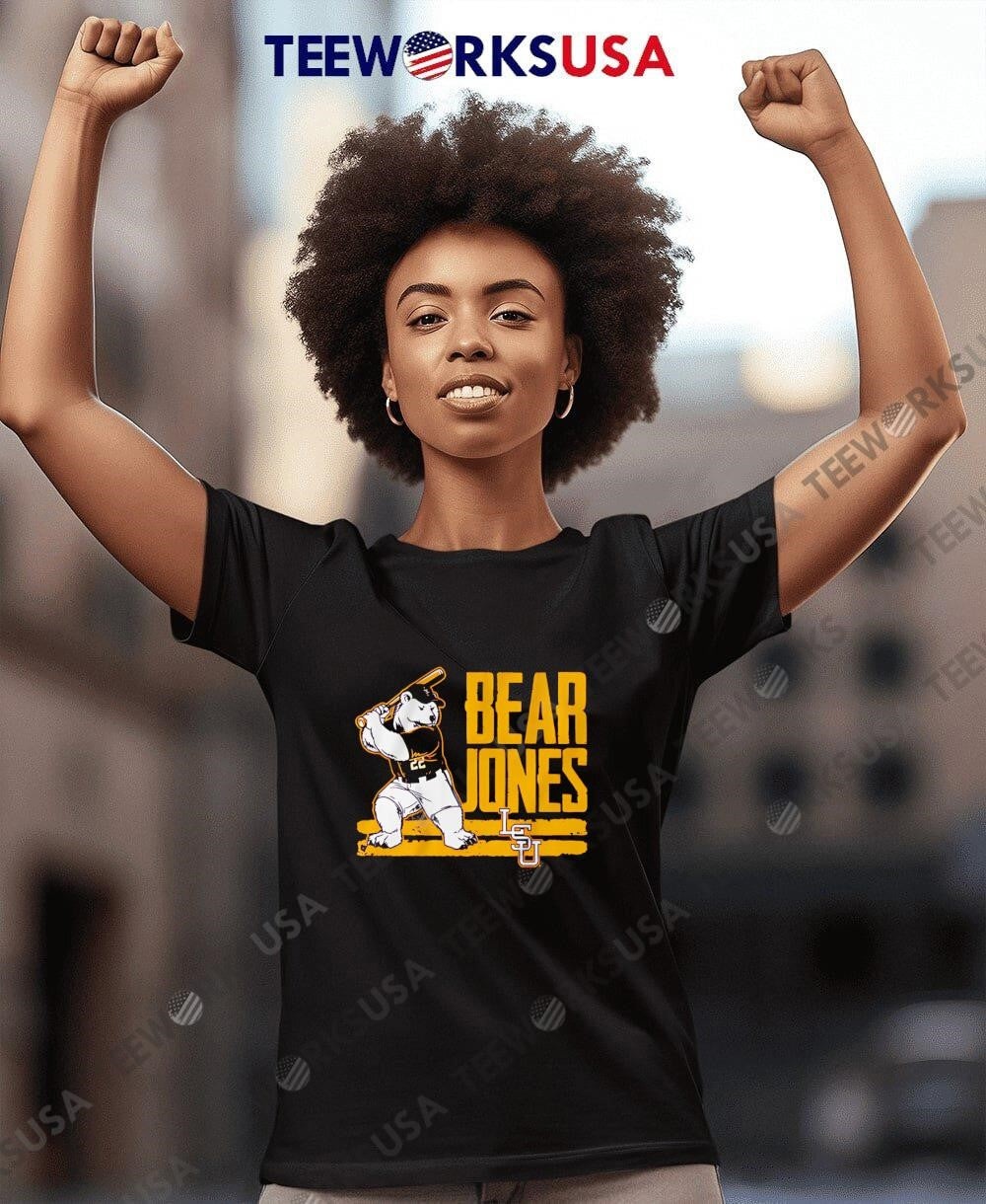 LSU Baseball Jared Jones Bear - Adult & Kids T-Shirts, Sweatshirts & Hoodies apparel design preview 8