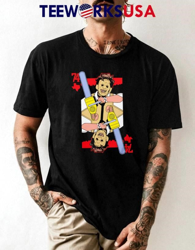 Leatherface 74 horror halloween - Adult & Kids T-Shirts, Sweatshirts & Hoodies apparel design preview 1