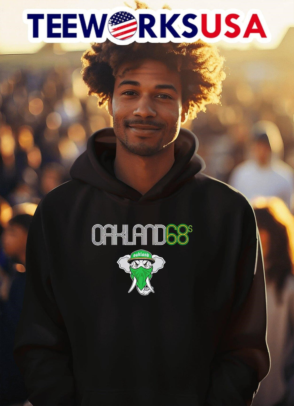 Oakland Athletics 68s elephant - Adult & Kids T-Shirts, Sweatshirts & Hoodies apparel design preview 2