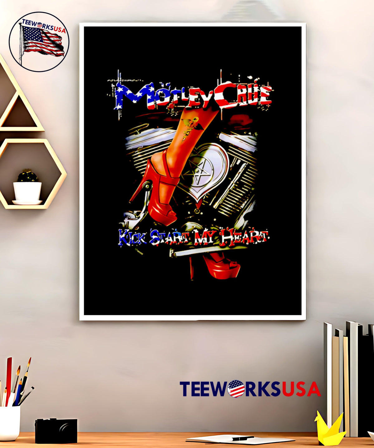 Motley Crue Kickstart My Heart - Adult & Kids T-Shirts, Sweatshirts & Hoodies apparel design preview 5