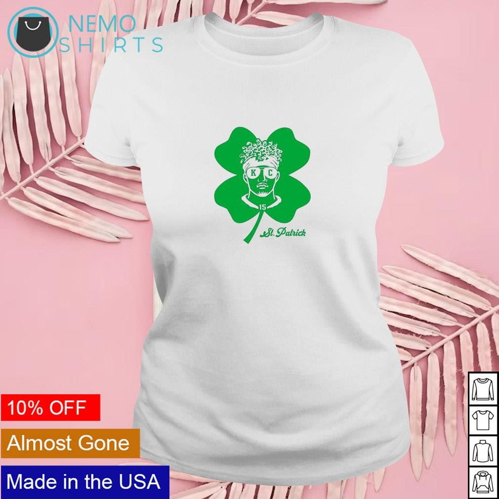 Reversed St Patrick Mahomes 15 shamrock - Adult & Kids T-Shirts, Sweatshirts & Hoodies apparel design preview 4