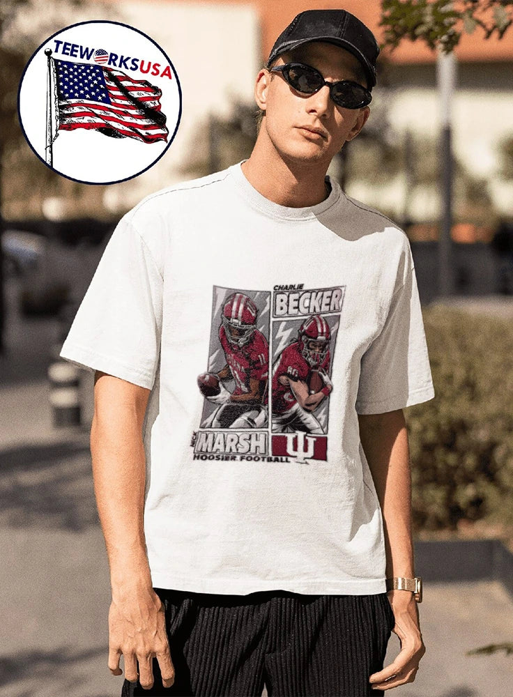 Indiana Hoosiers #11 Nick Marsh and #80 Charlie - Adult & Kids T-Shirts, Sweatshirts & Hoodies apparel design preview 1