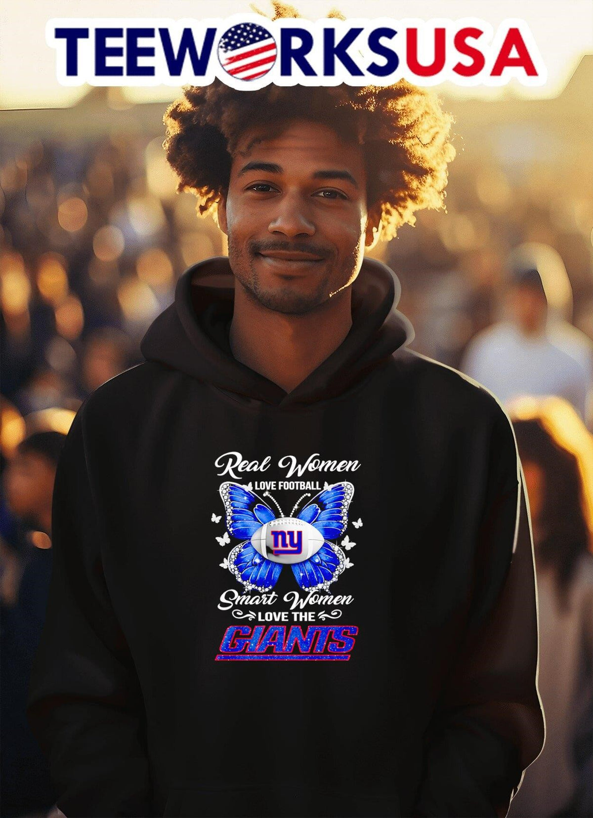 Butterfly real women love football smart the New York - Adult & Kids T-Shirts, Sweatshirts & Hoodies apparel design preview 2