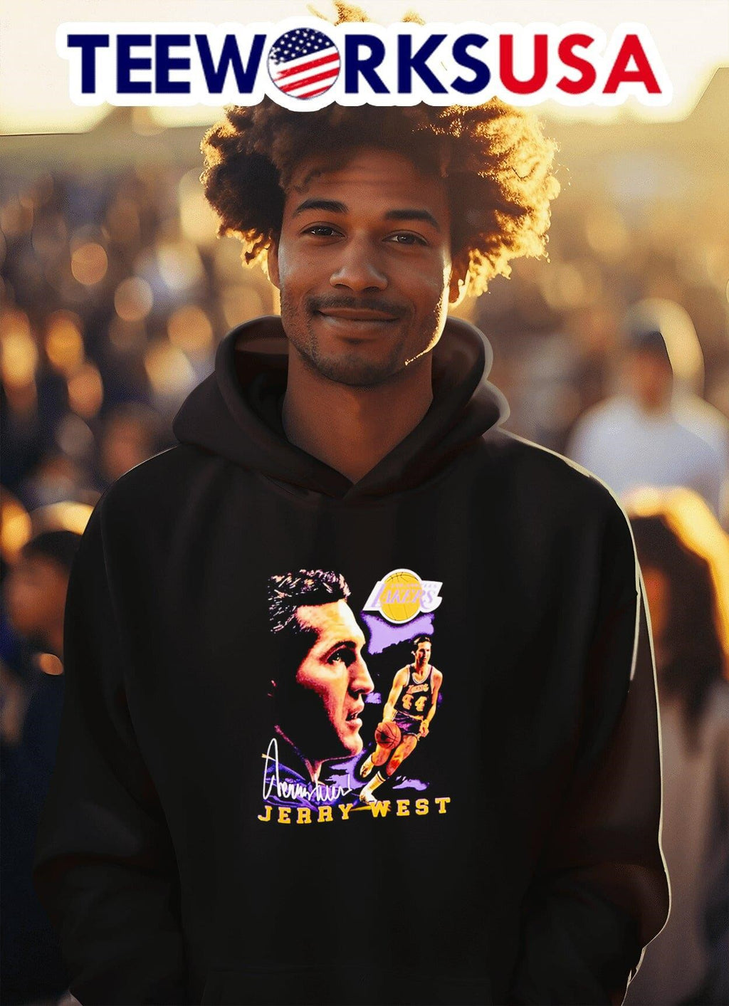 Los Angeles Lakers Jerry West forever signature - Adult & Kids T-Shirts, Sweatshirts & Hoodies apparel design preview 2