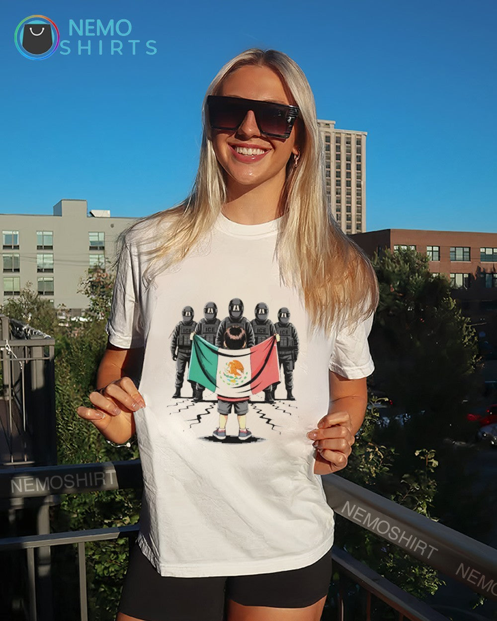Anti ice protest Chinga La Migra Mexican flag - Adult & Kids T-Shirts, Sweatshirts & Hoodies apparel design preview 6