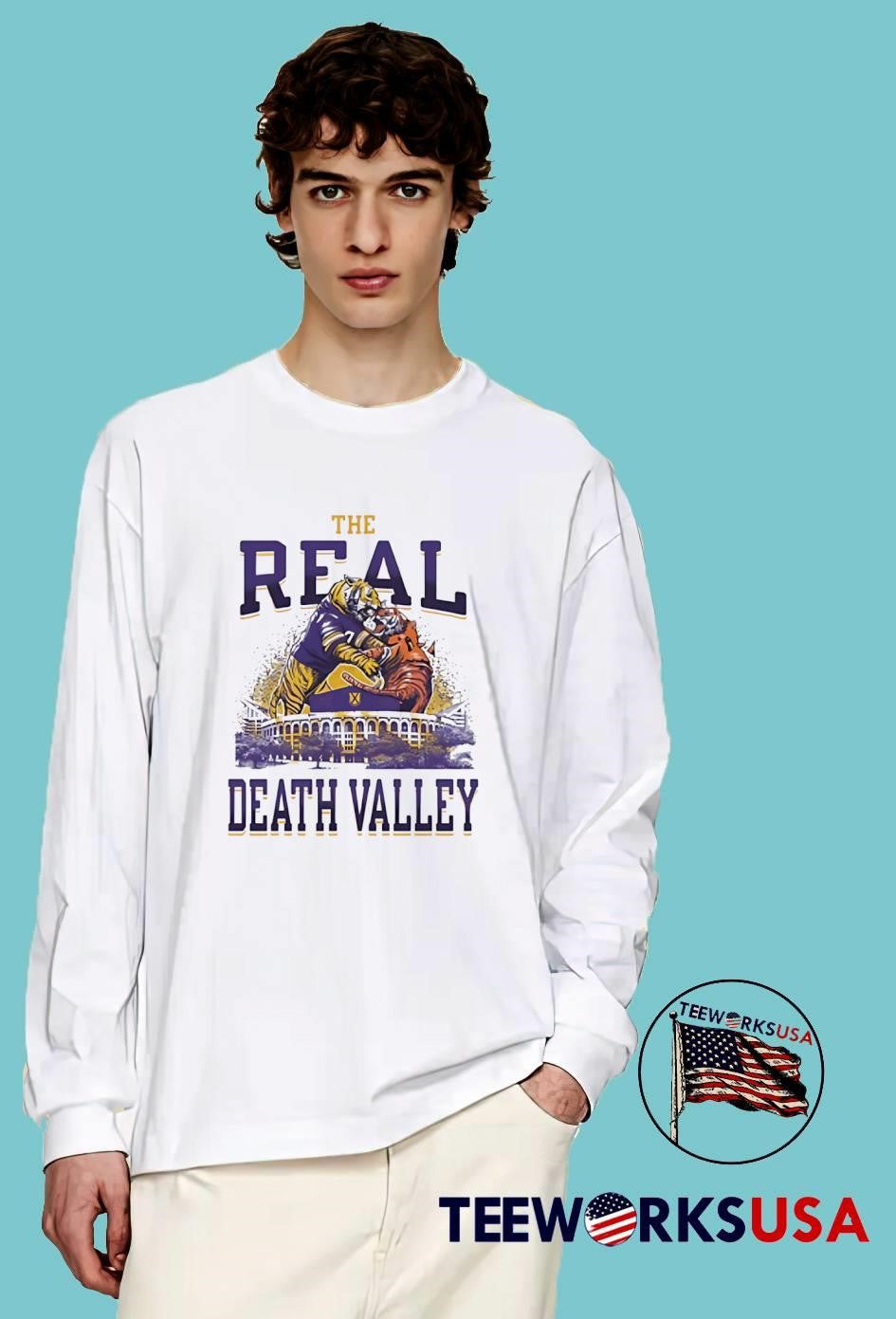 The Real Death Valley LSU Tiger Stadium - Adult & Kids T-Shirts, Sweatshirts & Hoodies apparel design preview 4