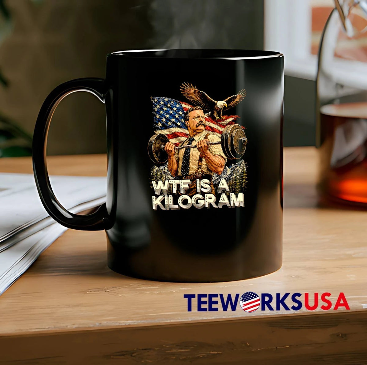 Wtf Is A Kilogram Theodore Roosevelt Bodybuilder With - Adult & Kids T-Shirts, Sweatshirts & Hoodies apparel design preview 2