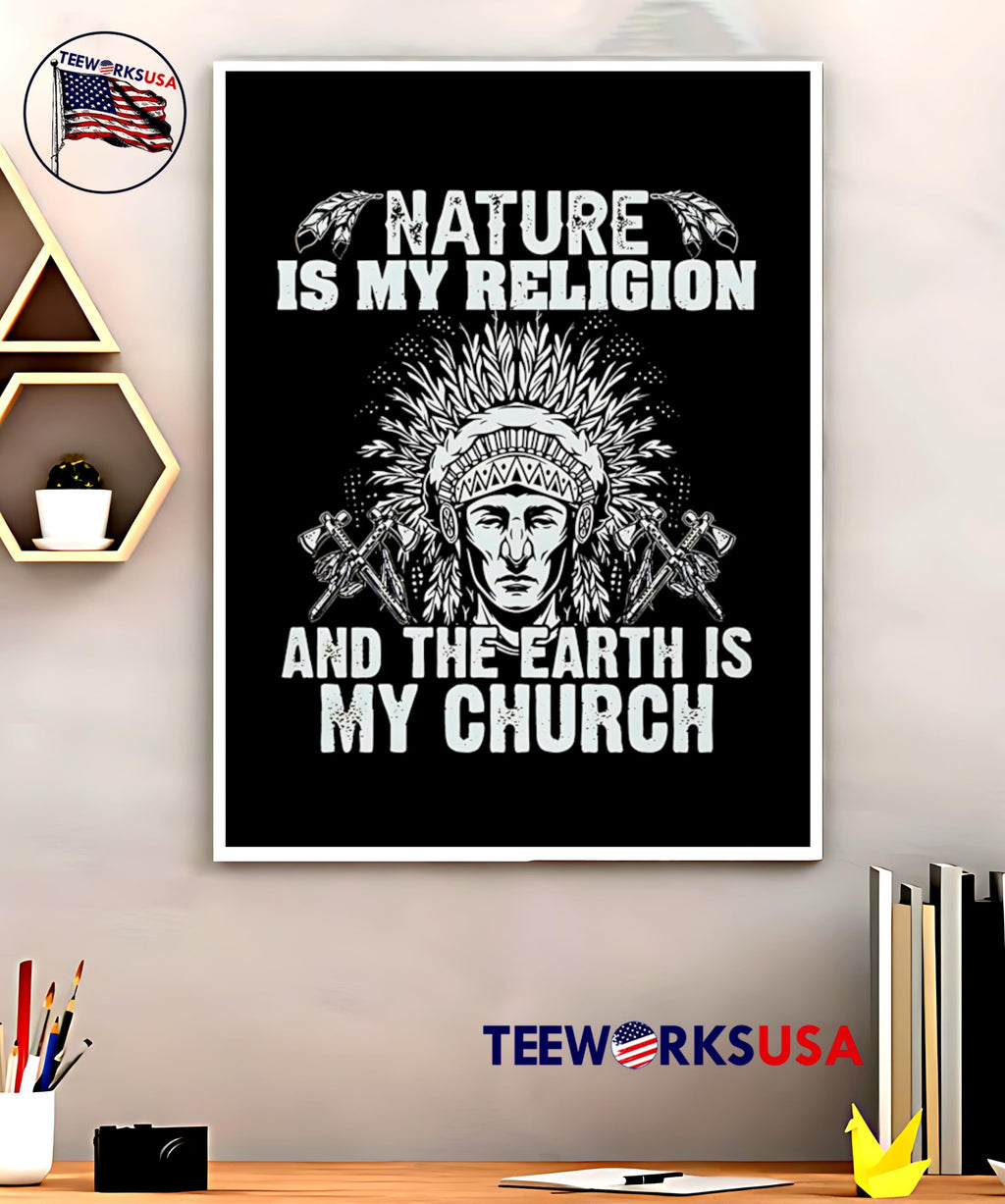 Native American nature is my religion and the earth - Adult & Kids T-Shirts, Sweatshirts & Hoodies apparel design preview 5