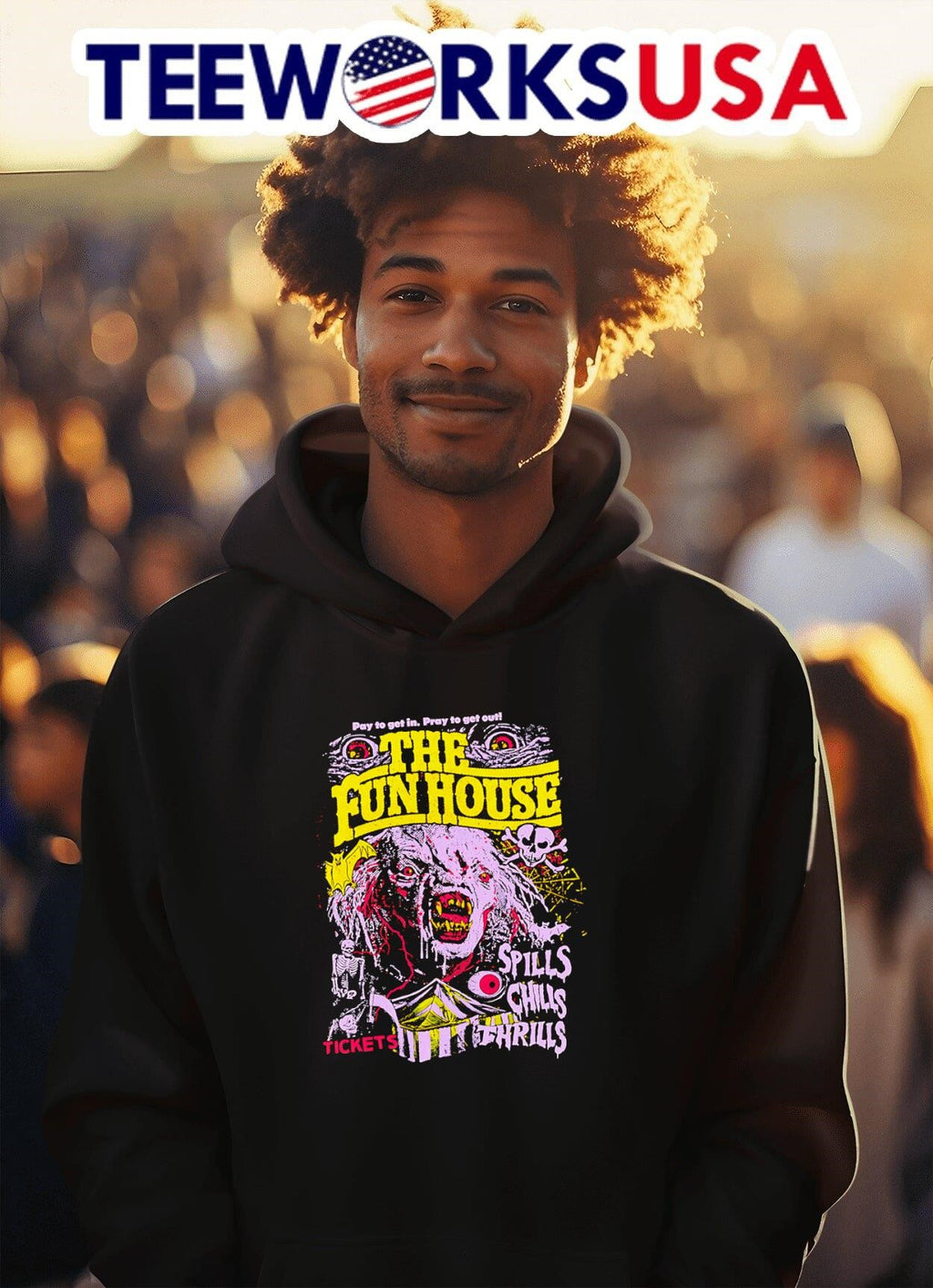 The Funhouse chills and thrills - Adult & Kids T-Shirts, Sweatshirts & Hoodies apparel design preview 2