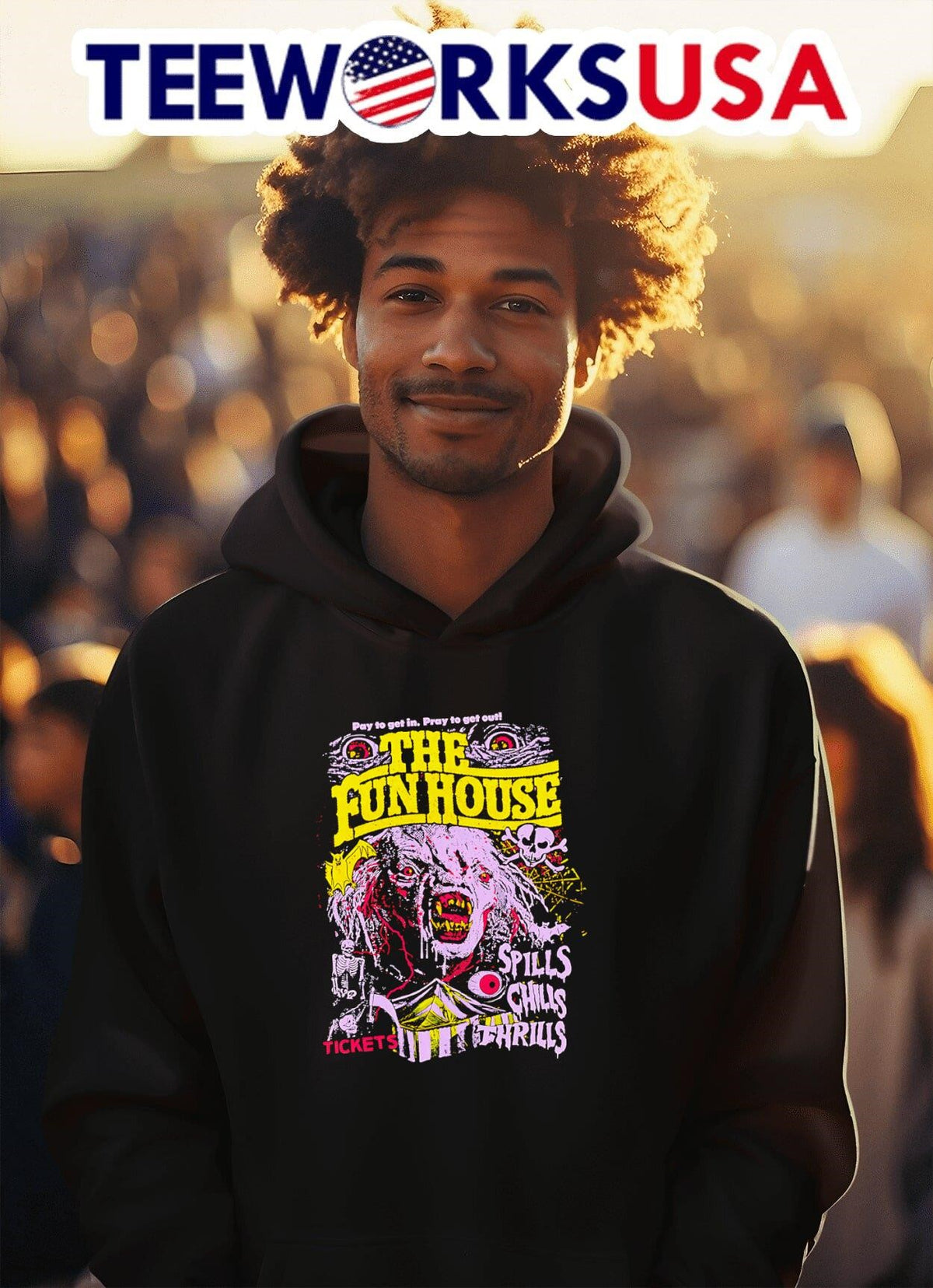 The Funhouse chills and thrills - Adult & Kids T-Shirts, Sweatshirts & Hoodies apparel design preview 2