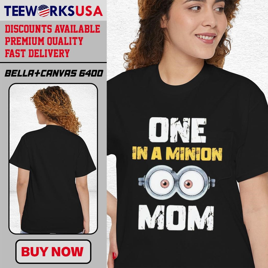 One In A Minion Mom design simple - Adult & Kids T-Shirts, Sweatshirts & Hoodies apparel design preview 4