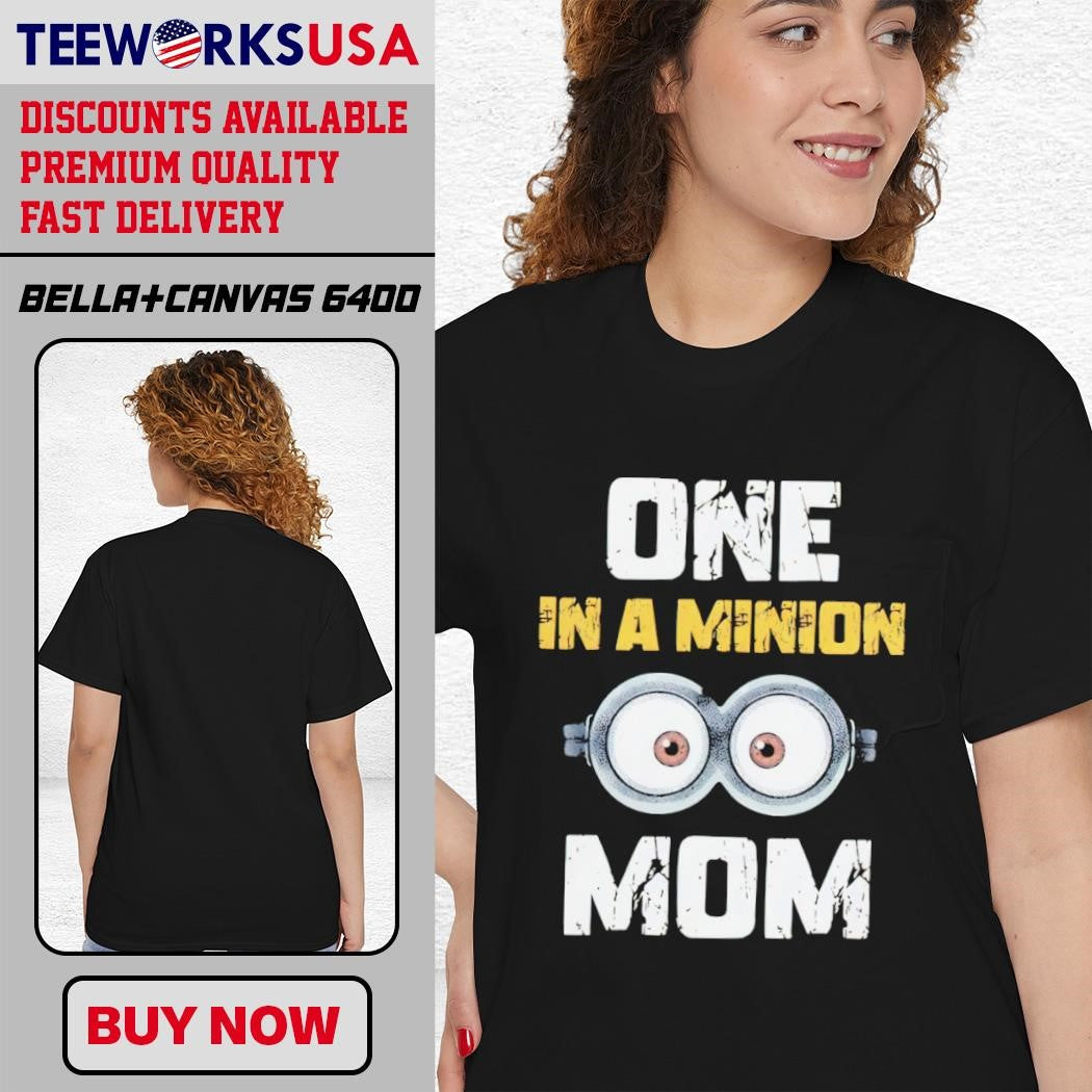 One In A Minion Mom design simple - Adult & Kids T-Shirts, Sweatshirts & Hoodies apparel design preview 4