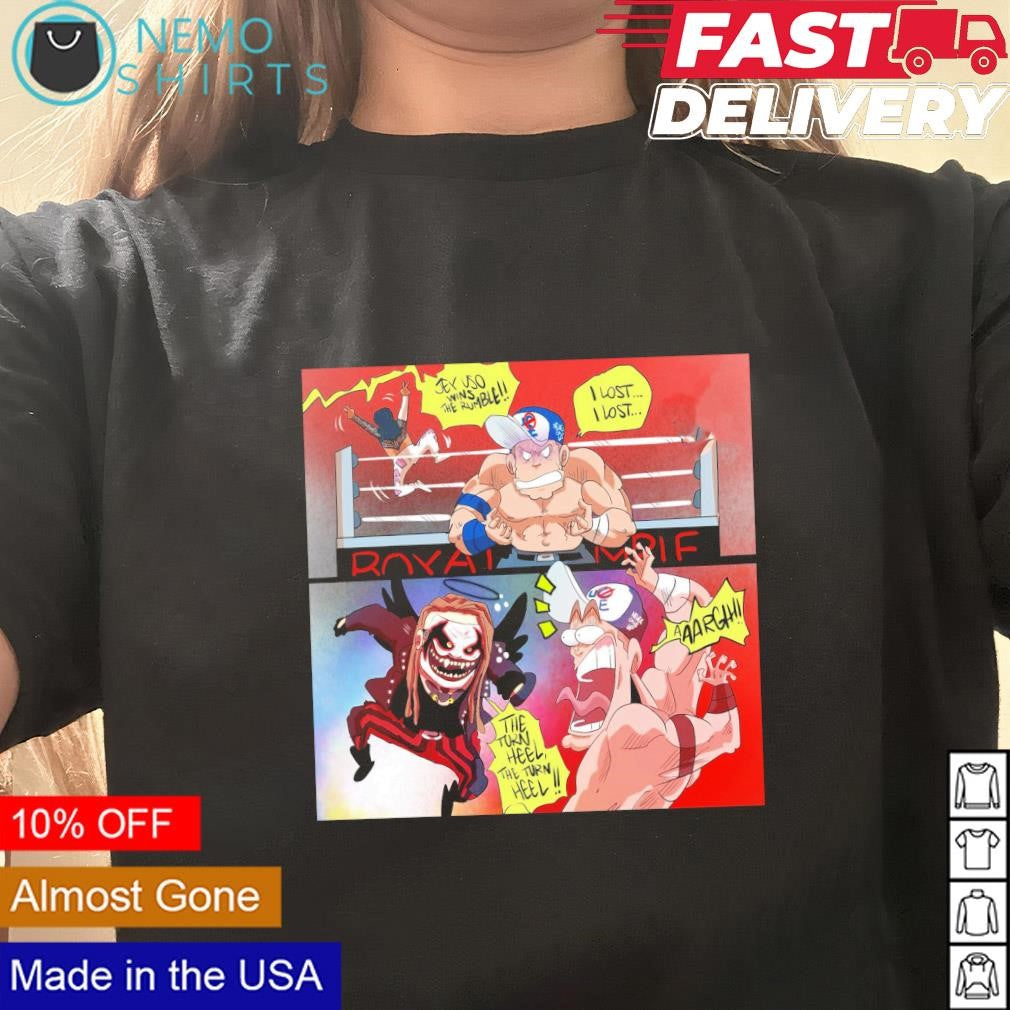 Jey Uso wins the rumble turn heel cartoon - Adult & Kids T-Shirts, Sweatshirts & Hoodies apparel design preview 3