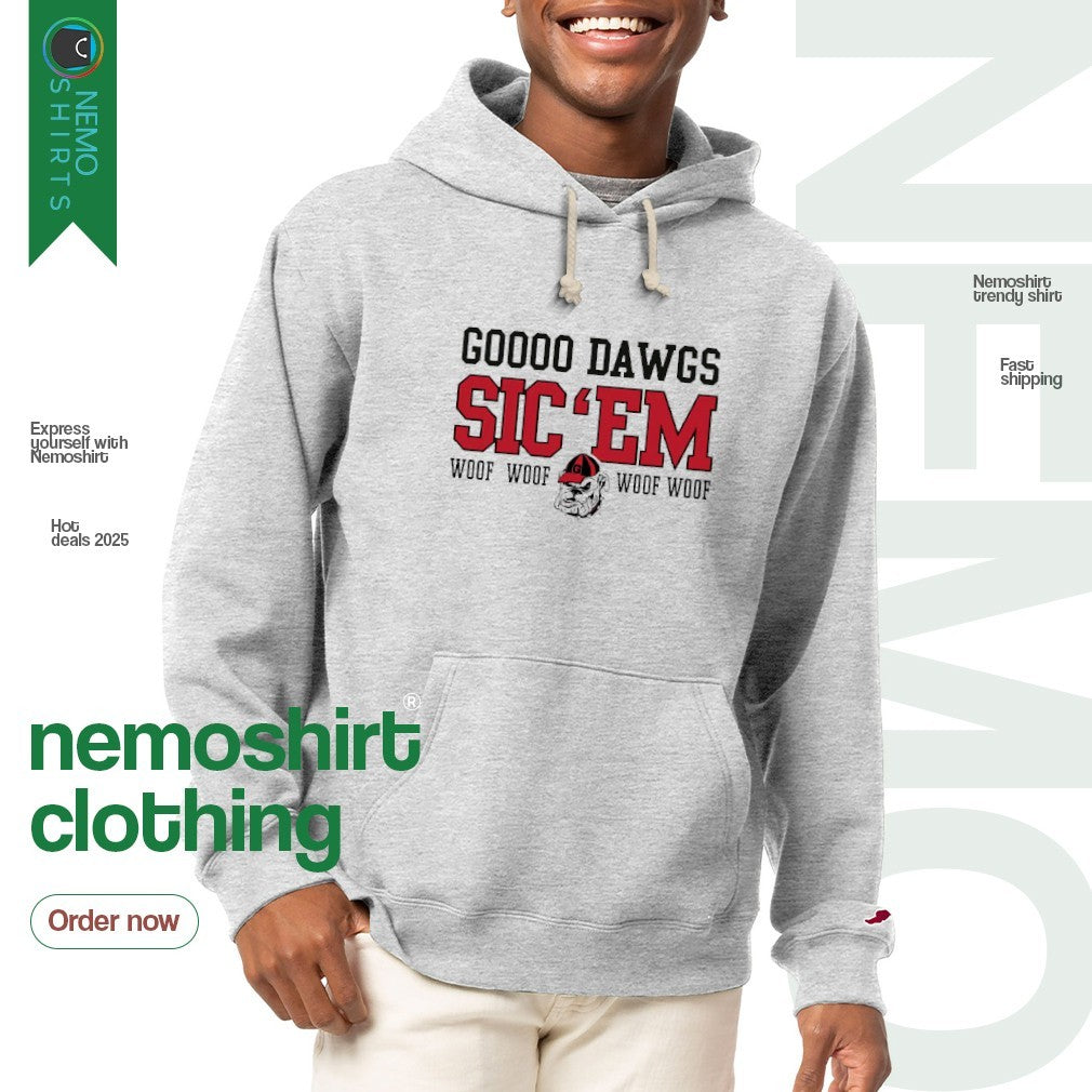 Gooo dawgs sic 'em woof Georgia Bulldogs - Adult & Kids T-Shirts, Sweatshirts & Hoodies apparel design preview 2