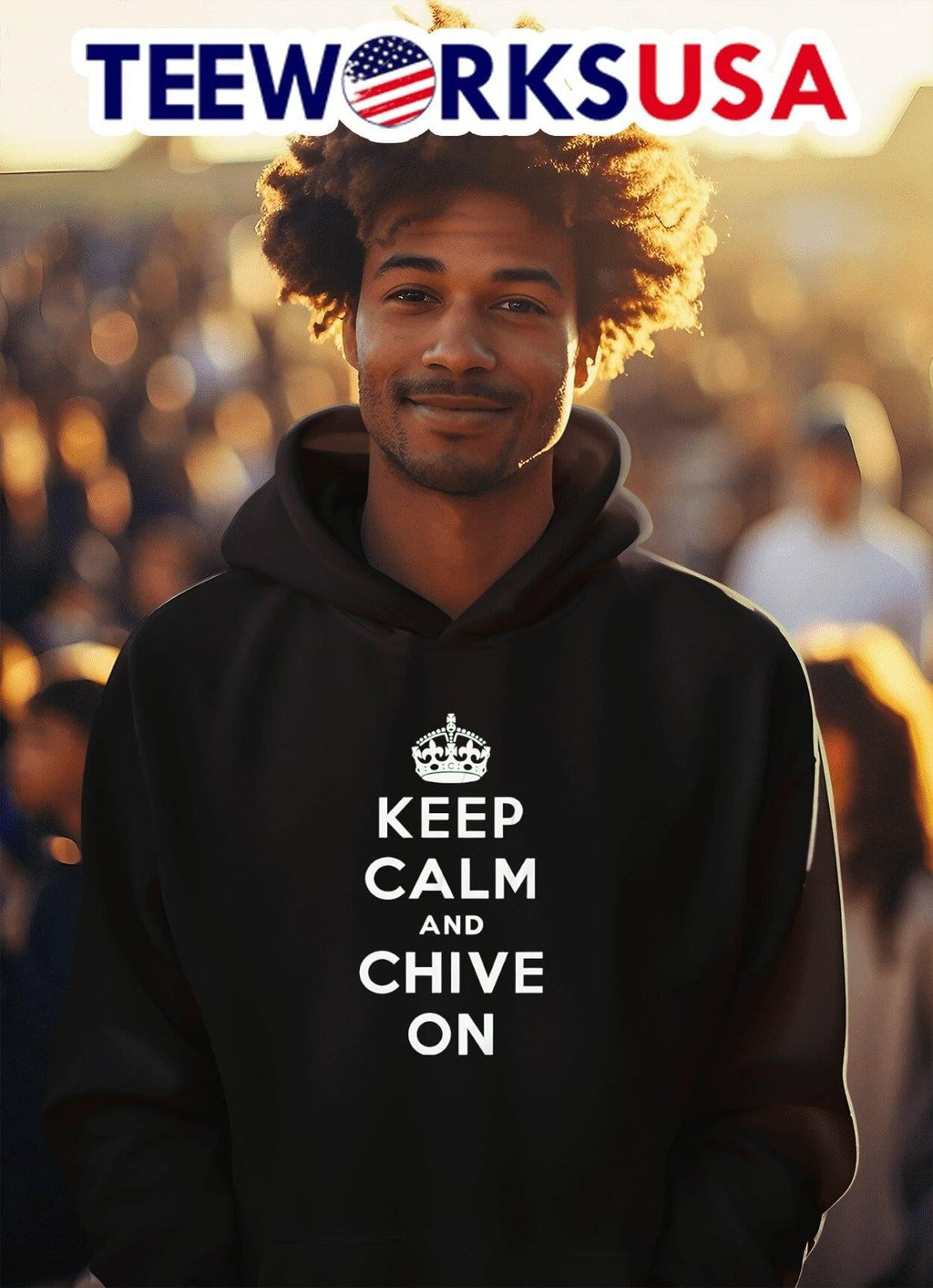 Keep calm and Chive on - Adult & Kids T-Shirts, Sweatshirts & Hoodies apparel design preview 2