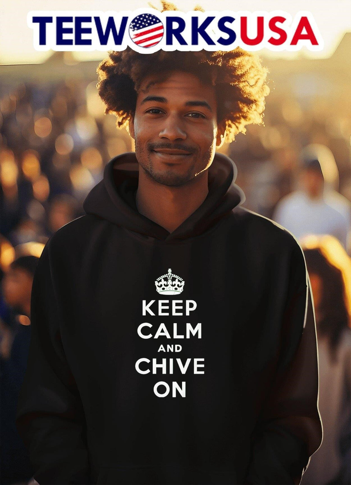 Keep calm and Chive on - Adult & Kids T-Shirts, Sweatshirts & Hoodies apparel design preview 2