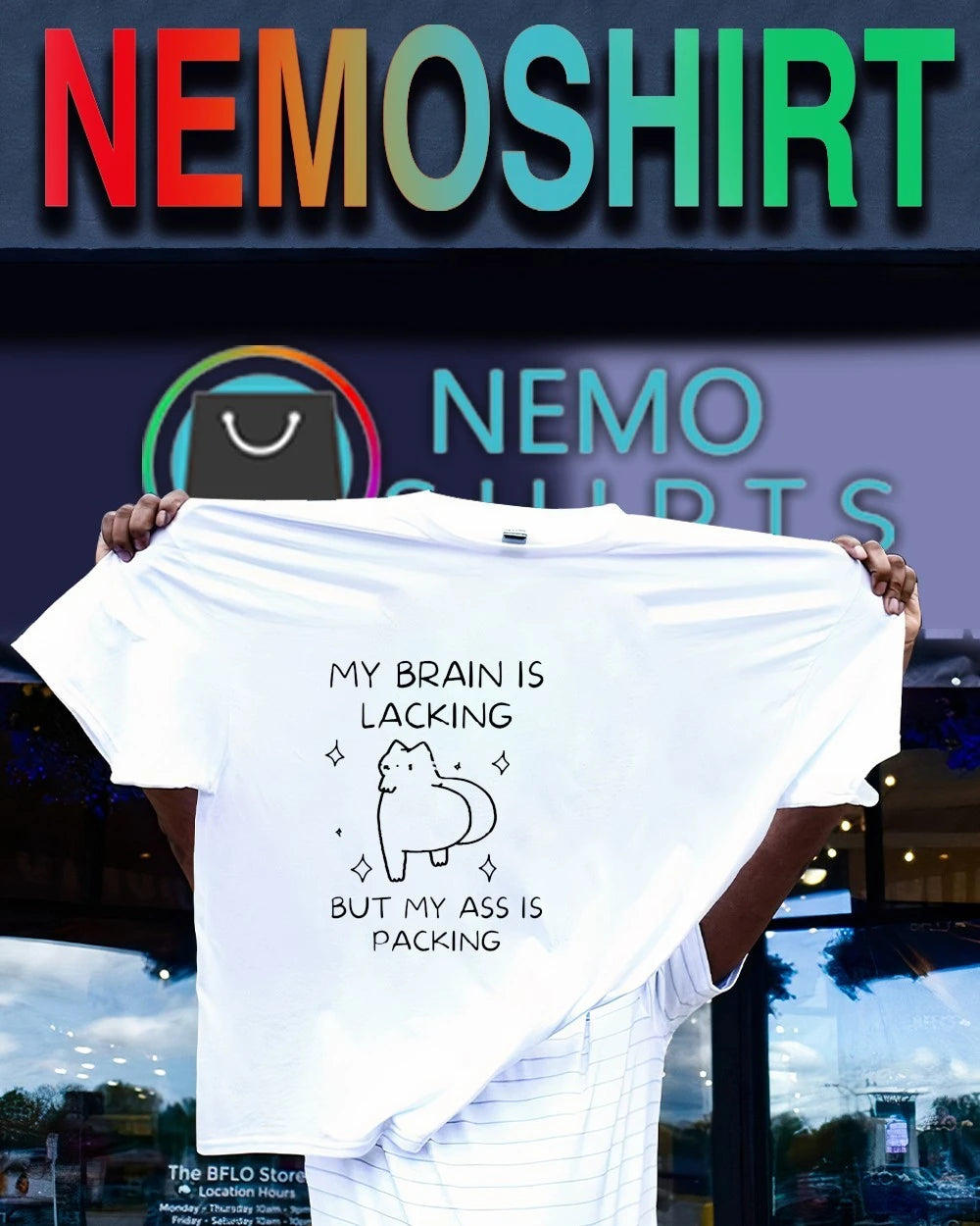 My brain is lacking but ass packing - Adult & Kids T-Shirts, Sweatshirts & Hoodies apparel design preview 1