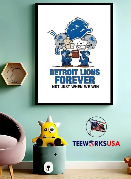 Charlie Brown Snoopy Detroit Lions Forever Not Just - Adult & Kids T-Shirts, Sweatshirts & Hoodies apparel design preview 3