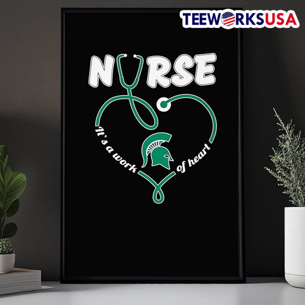 Nurse it's a work of heart Michigan State Spartans - Adult & Kids T-Shirts, Sweatshirts & Hoodies apparel design preview 5