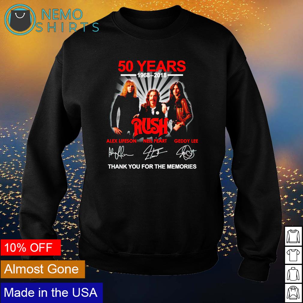 50 years 1968 2018 Rush thank you for the memories - Adult & Kids T-Shirts, Sweatshirts & Hoodies apparel design preview 4