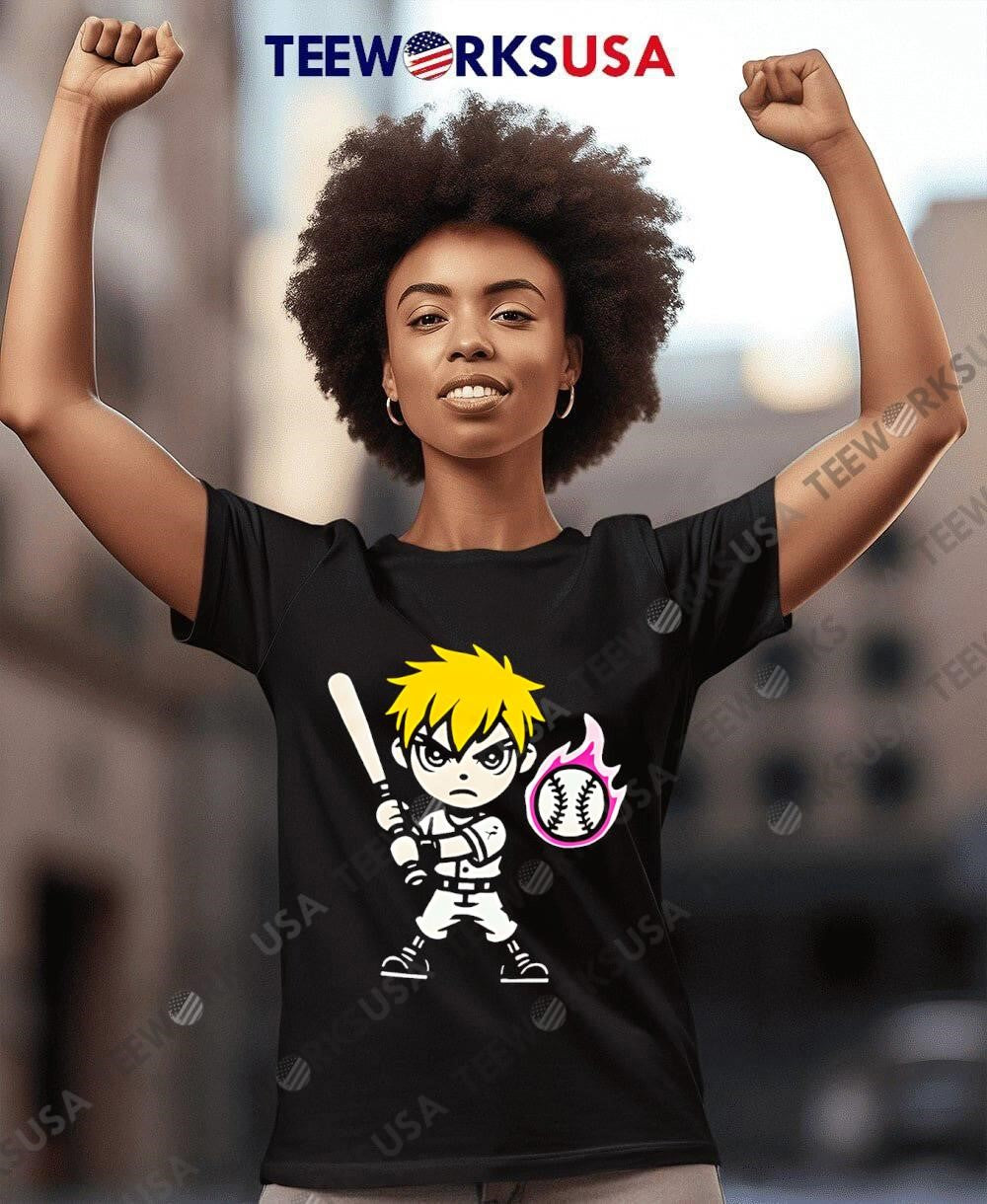 Yakyu Anime Energy Blast baseball - Adult & Kids T-Shirts, Sweatshirts & Hoodies apparel design preview 8