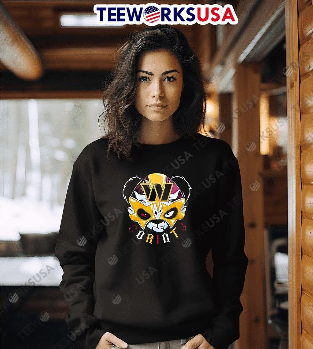 Panda Luchador Wrestling Mask Washington Commanders - Adult & Kids T-Shirts, Sweatshirts & Hoodies apparel design preview 6