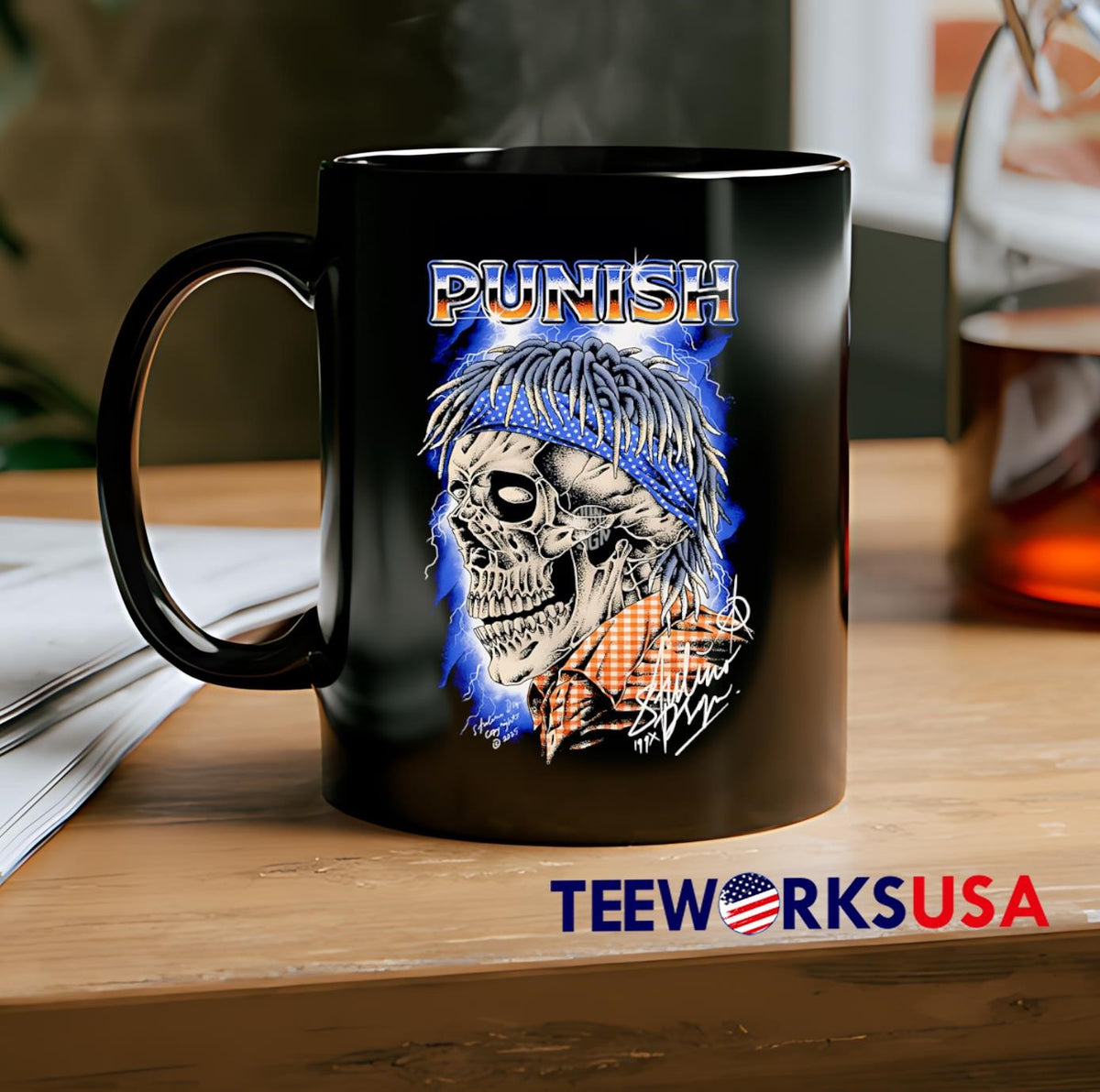 Punish skull lightning classic - Adult & Kids T-Shirts, Sweatshirts & Hoodies apparel design preview 2