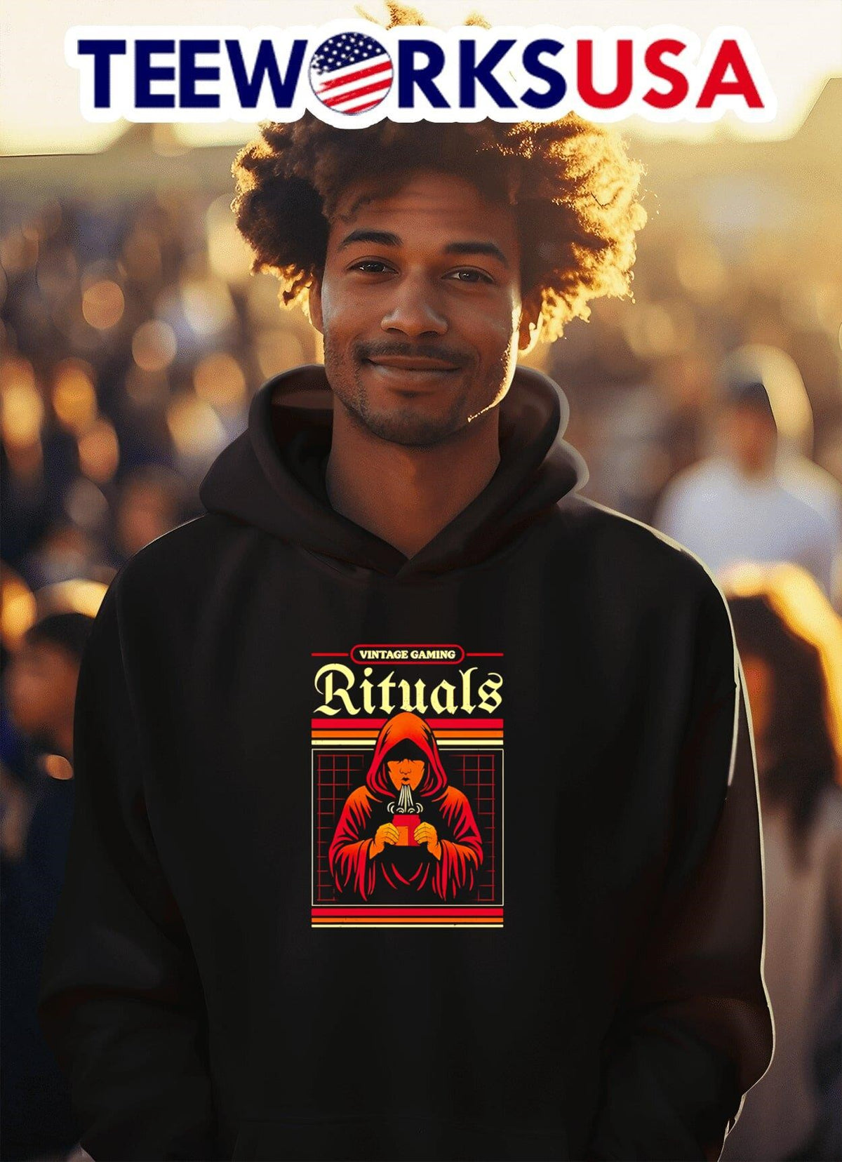Vintage Gaming Rituals - Adult & Kids T-Shirts, Sweatshirts & Hoodies apparel design preview 2