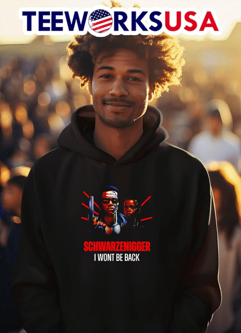 Schwarzenigger I wont be back - Adult & Kids T-Shirts, Sweatshirts & Hoodies apparel design preview 2