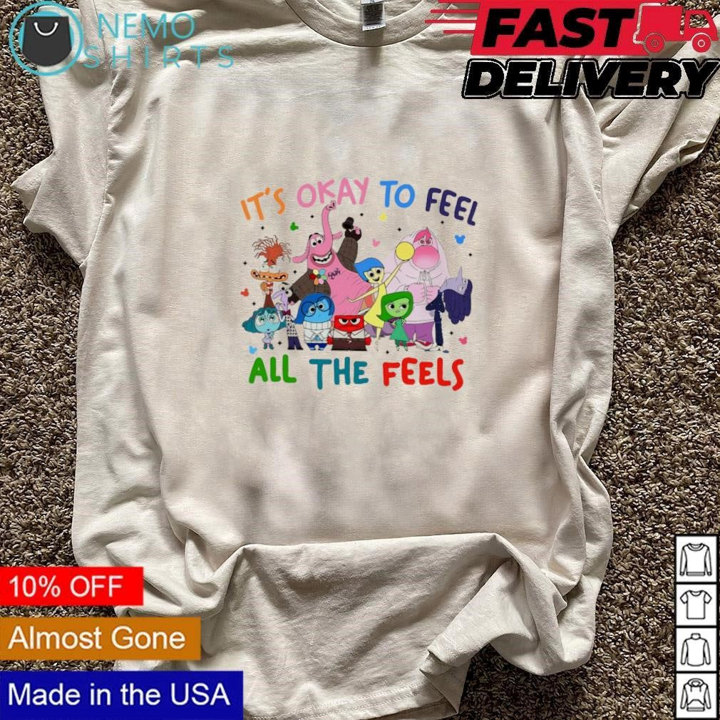 Inside out characters it's okay to feel all the feels - Adult & Kids T-Shirts, Sweatshirts & Hoodies apparel design preview 3