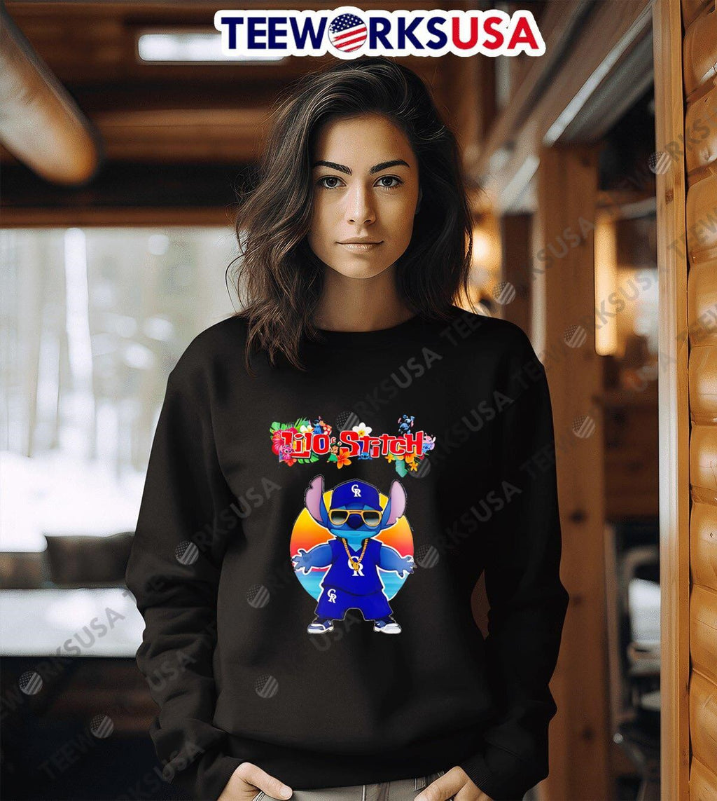 Colorado Rockies x Lilo and Stitch Baseball - Adult & Kids T-Shirts, Sweatshirts & Hoodies apparel design preview 6