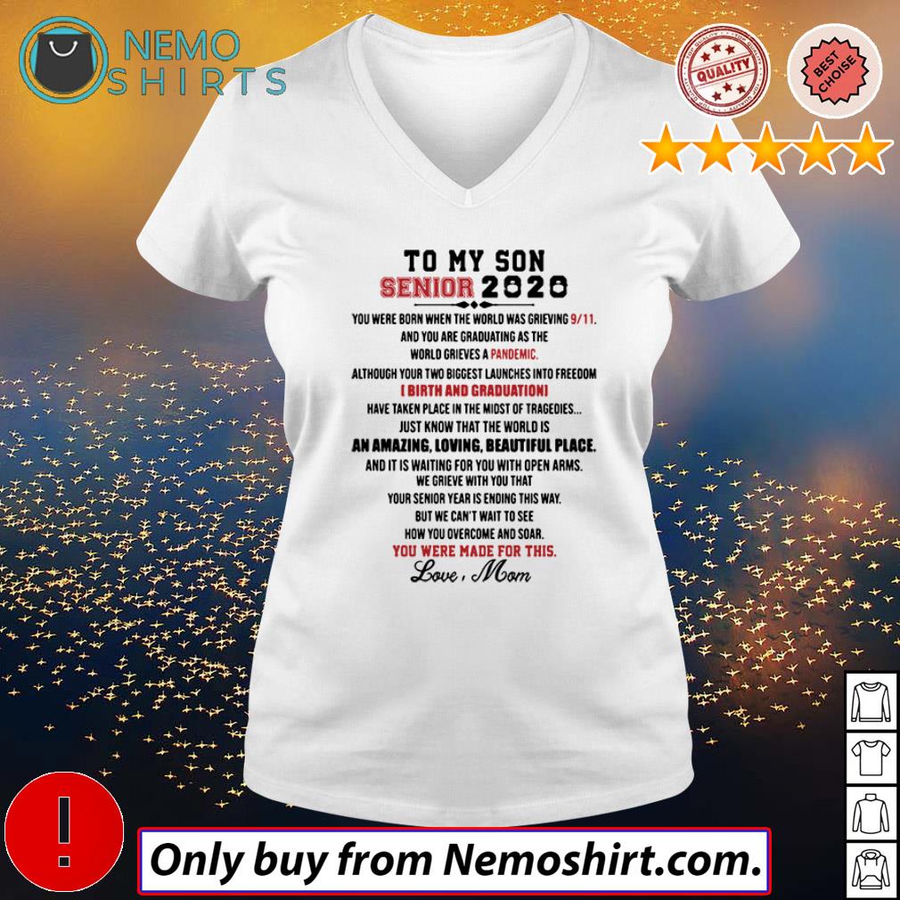 To my son Senior 2020 pandemic birth and graduation - Adult & Kids T-Shirts, Sweatshirts & Hoodies apparel design preview 2