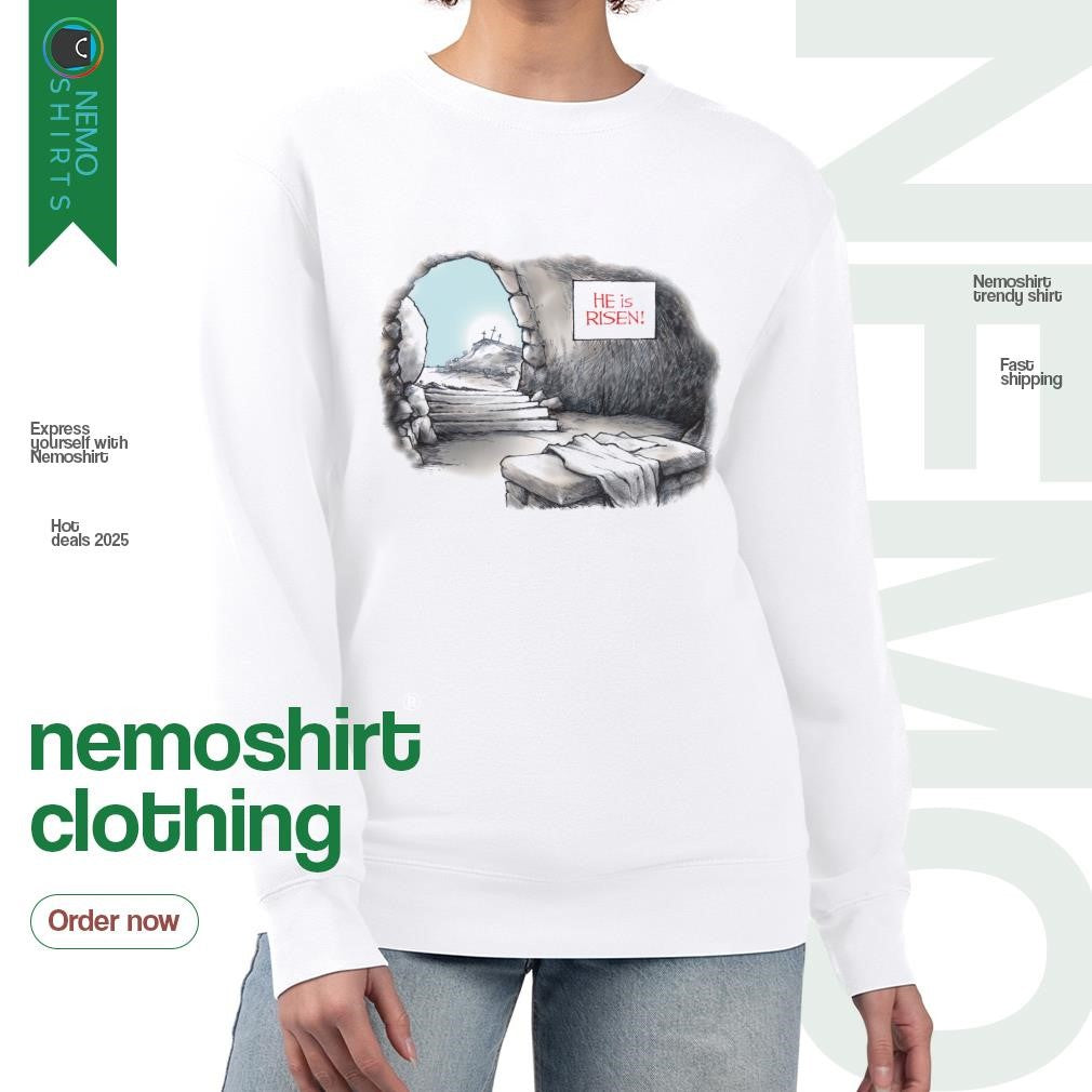He is risen Easter Celebration - Adult & Kids T-Shirts, Sweatshirts & Hoodies apparel design preview 4