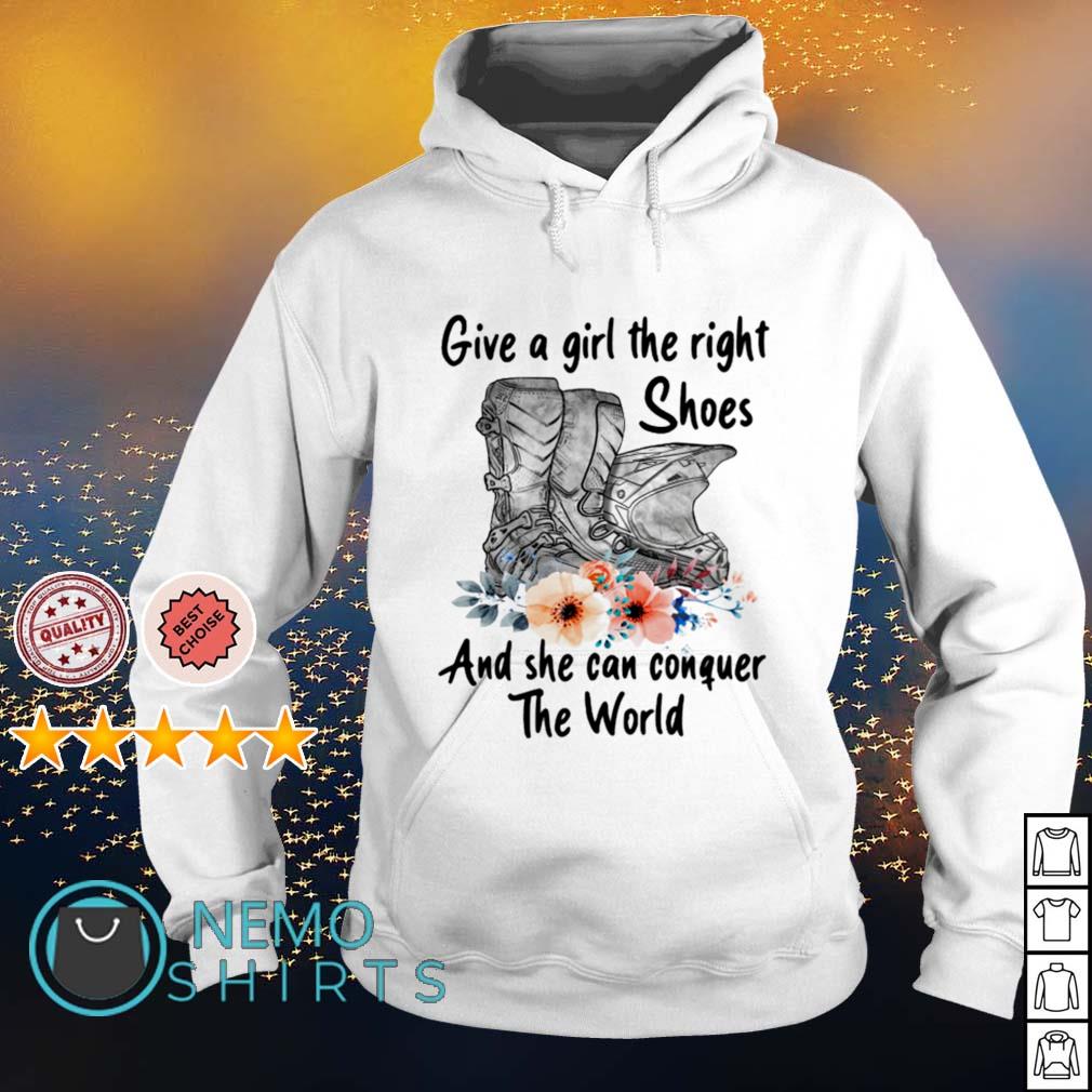 Give a girl the right shoes and she can conquer world - Adult & Kids T-Shirts, Sweatshirts & Hoodies apparel design preview 2