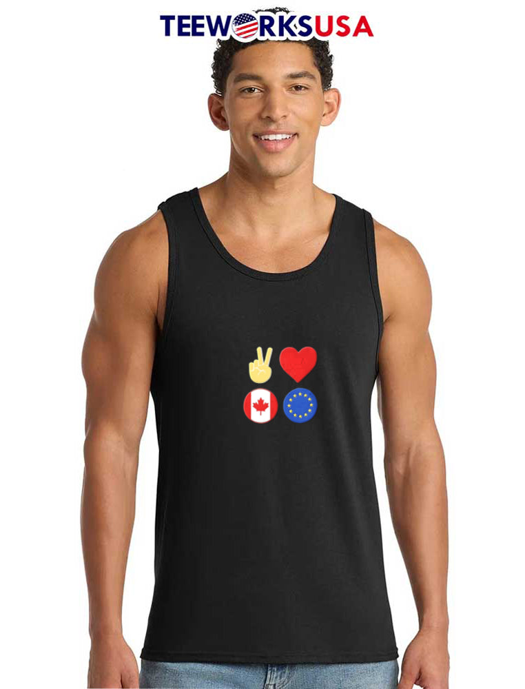 Peace love Canada European Union - Adult & Kids T-Shirts, Sweatshirts & Hoodies apparel design preview 6