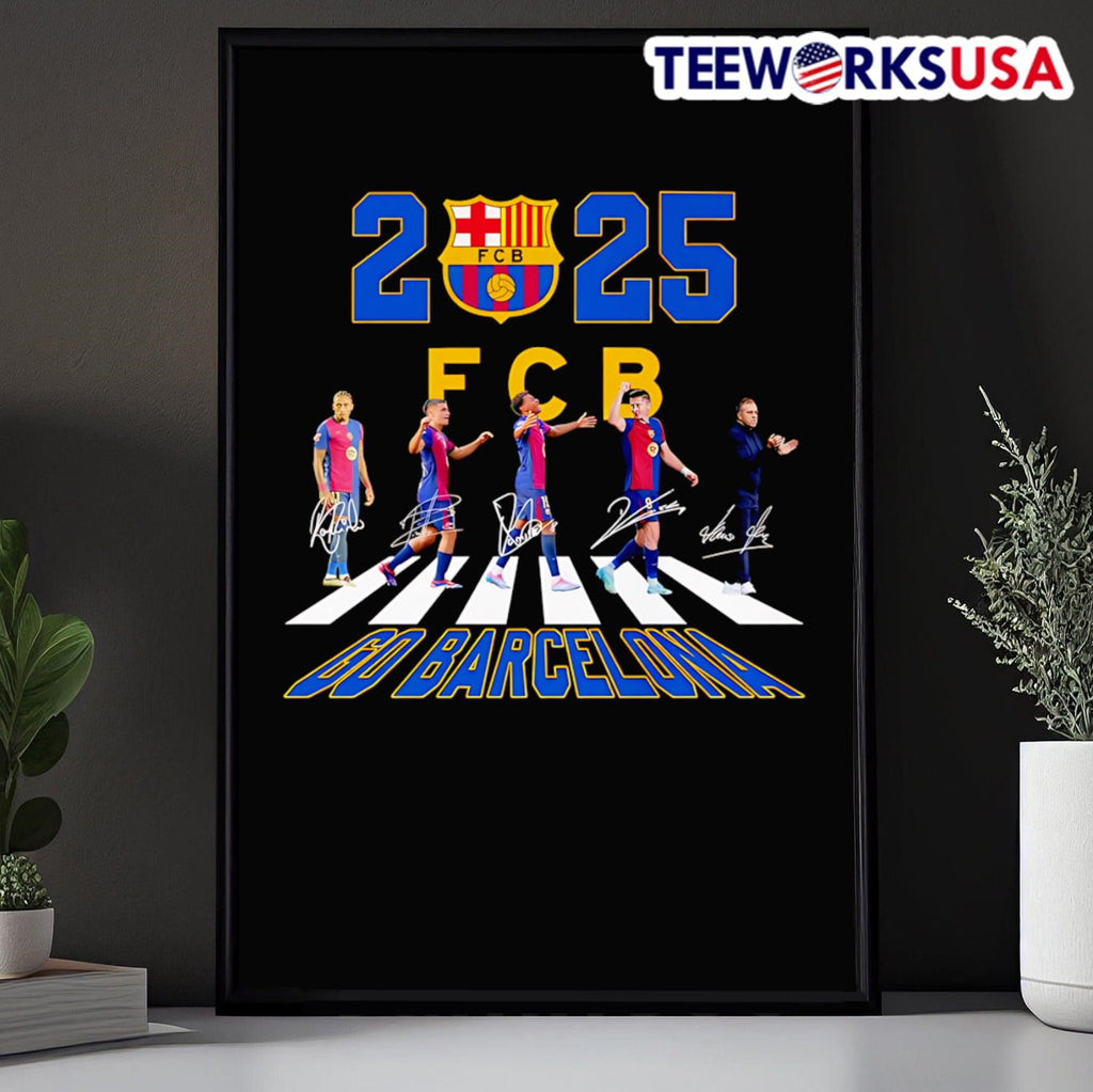 2025 go Barcelona Abbey Road signatures - Adult & Kids T-Shirts, Sweatshirts & Hoodies apparel design preview 5