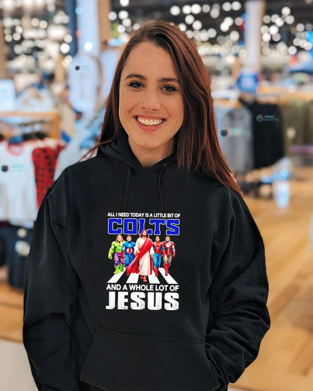 Jesus and super heroes all I need today is a little - Adult & Kids T-Shirts, Sweatshirts & Hoodies apparel design preview 5