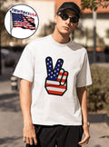 Kurt Cobain American flag peace hand - Adult & Kids T-Shirts, Sweatshirts & Hoodies apparel design preview 1