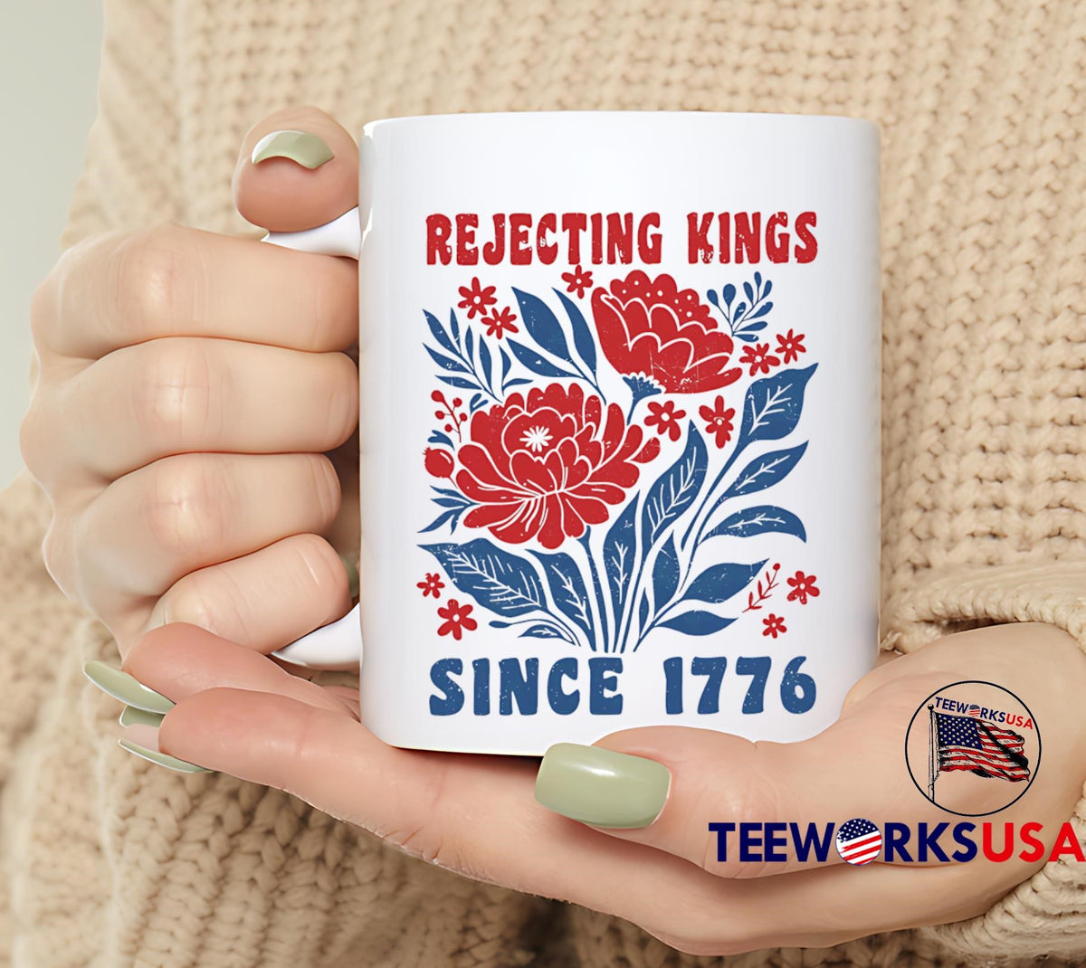 Rejecting Kings Since 1776 Flower - Adult & Kids T-Shirts, Sweatshirts & Hoodies apparel design preview 6