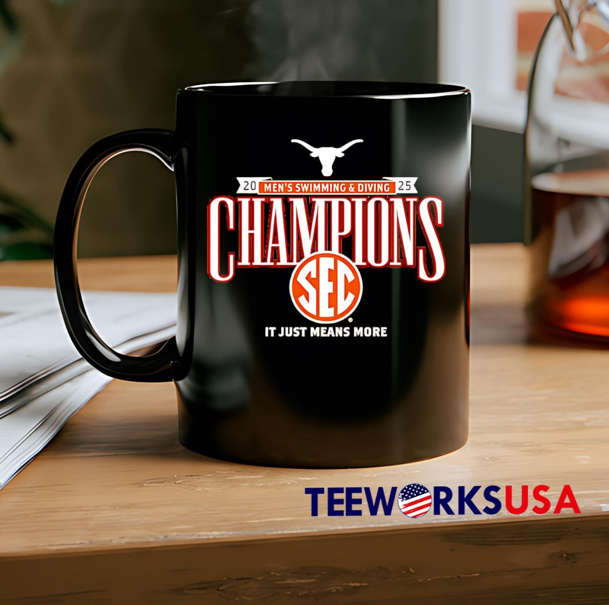 Texas Longhorns 2025 Sec Men's Swimming and Diving - Adult & Kids T-Shirts, Sweatshirts & Hoodies apparel design preview 2