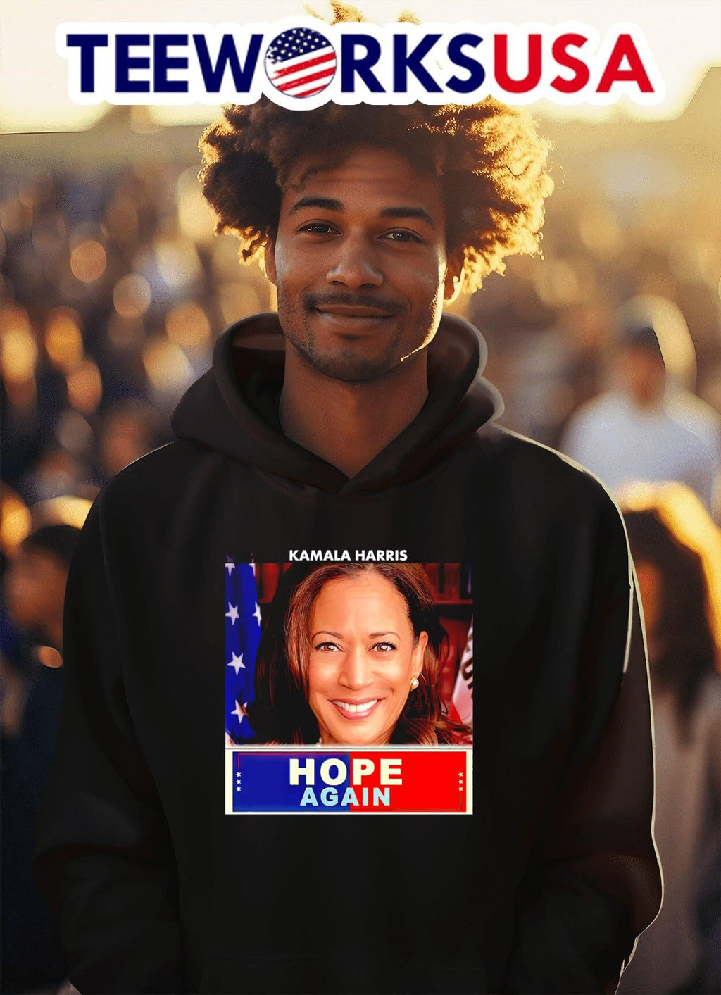 Kamala Harris hope again photo - Adult & Kids T-Shirts, Sweatshirts & Hoodies apparel design preview 2
