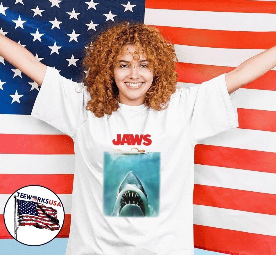 Jaws 50th anniversary poster - Adult & Kids T-Shirts, Sweatshirts & Hoodies apparel design preview 7